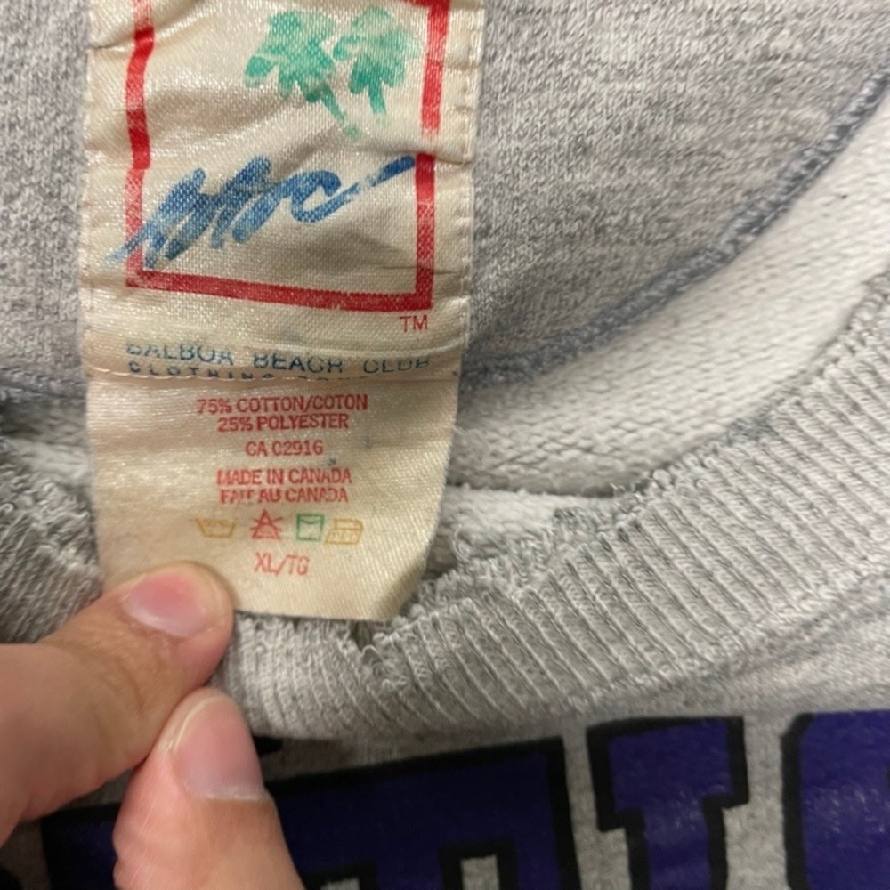 Vintage Balboa Beach Club Sweatshirt XL Gray 90s Distressed UBC - Picture 8 of 12